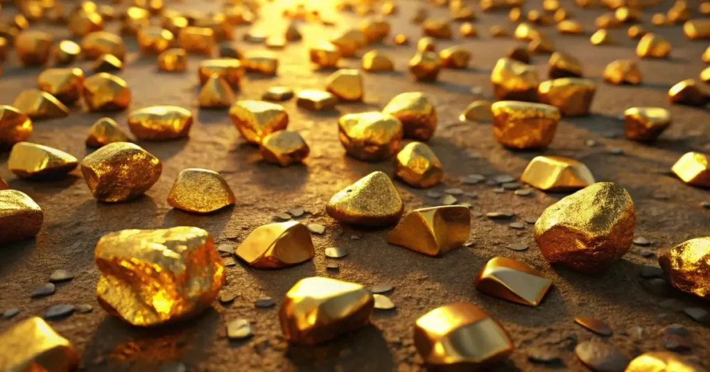 Gold stones on ground, Motivational Story For Success